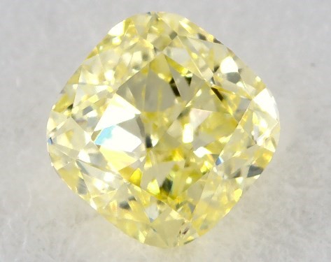GIA 0.34 Carat Fancy Yellow-SI1 Cushion Modified Cut Diamond